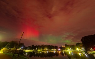 Zorza polarna w Parku Tysiąclecia