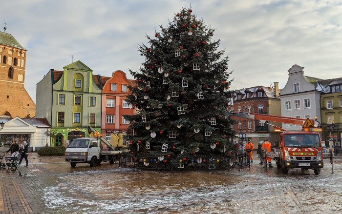 Choinka jeszcze w listopadzie ozdobi chojnicki rynek