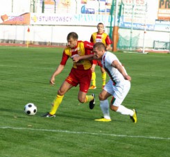 Na zdjęciu: zdobywca czawrej bramki dla Chojniczanki - Aleksandar Atanacković