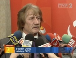 Bogdan Duraj przed kamerą Panoramy TVP-2