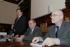 Od prawej: dr Jerzy Szwankowski, Edmund Hapka i Marian Rogenbuk.