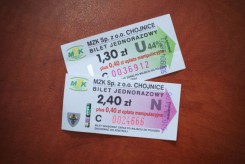 Bilety chojnickiego MZK zakupione u kierowcy.
