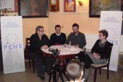 B.Strzałkowska, M.Wałdoch, R.Sawicki oraz M.Osowicka na piątkowej konferencji PChS w Kredenzie.