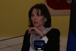 Iwona Zalewska podczas czwartkowej sesji rady powiatu.