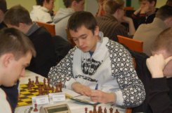 Piotr Januszewski na Mistrzostwach Polski Juniorów w szachach.